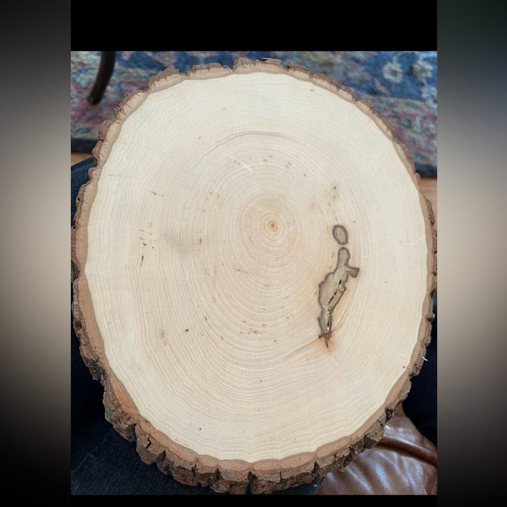 Carved wooden slice of lumber